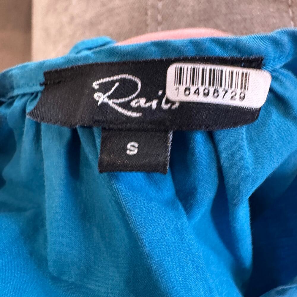 Rails Cerulean Blue Midi Dress SMALL Cottage Tiered Ruffle Cotton Designer $248 - Picture 10 of 11